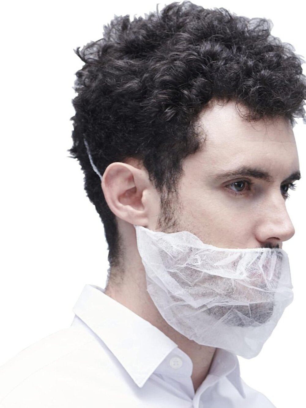 Disposable Beard Covers Protector, 19x9, White, 100 Pack